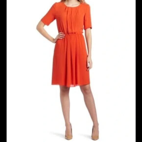 BCBGMaxAzria “Karia” Dress – Size M – Saffron Orange – NWOT – Has Pockets! - Picture 3 of 8